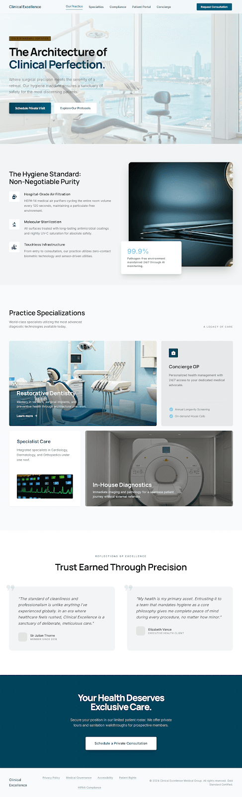 The Architecture of Clinical Perfection